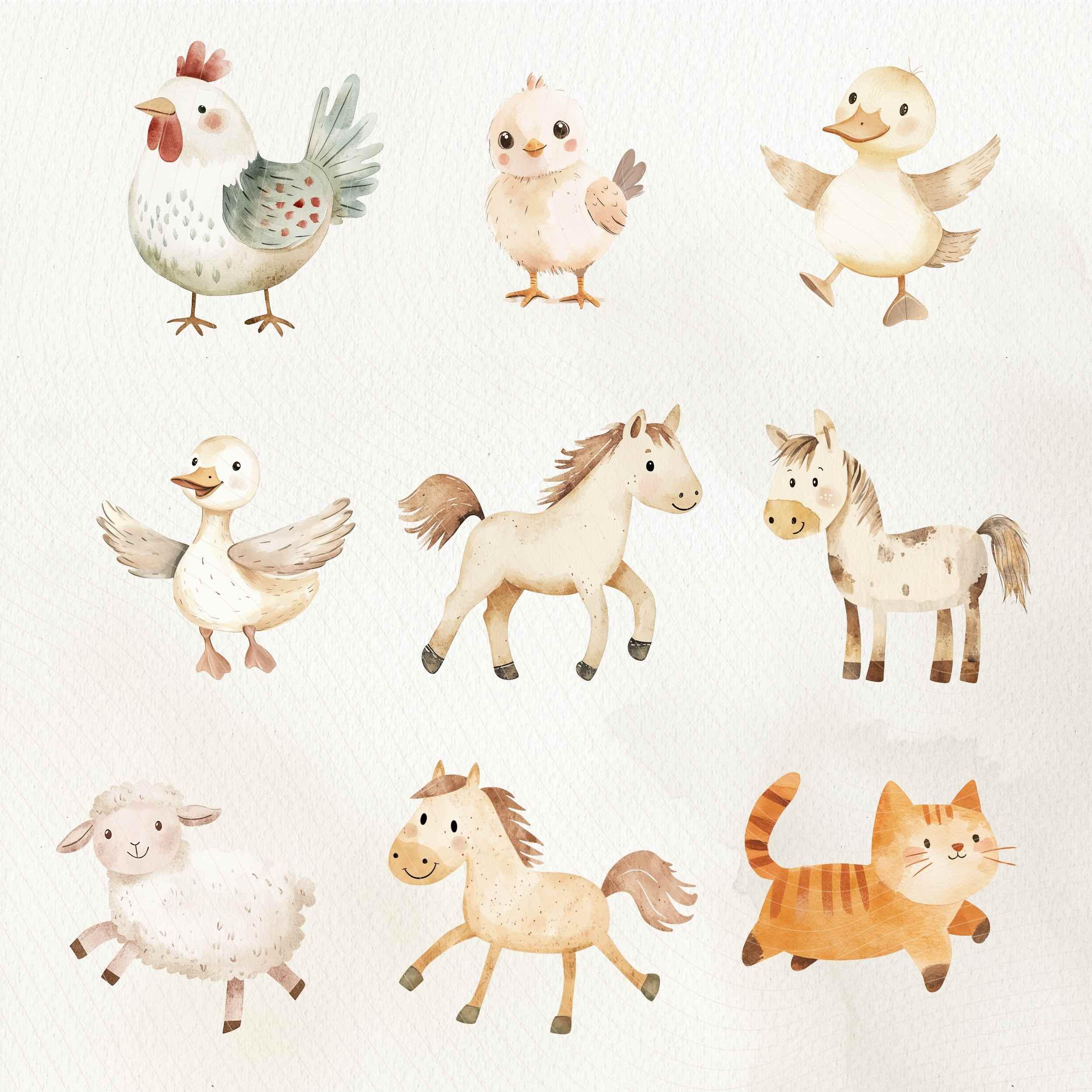 Cute Farm Animal Clipart for Birthday Baby Shower Invitation ...