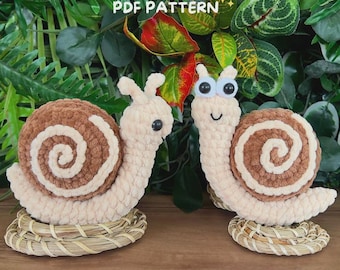 Padrão de crochê de caracol, padrão de pelúcia de caracol, padrão de pelúcia, amigurumi para iniciantes, amigurumi de crochê, presente de crochê, animais de crochê feitos à mão