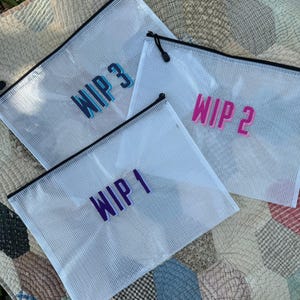 SET Nadelspitzen NDLPT Projekttaschen; Unfertige Stücke WIP; Reißverschlußtasche aus Nylon für Nadelspitzen, Aufbewahrung und Werkzeug