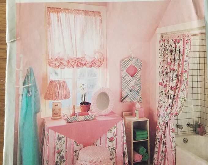 Sewing Pattern Shades Balloon Shower Curtain Vanity Lamp Cover Mirror Tray Laundry Romantic