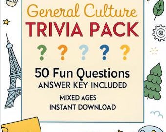 General Culture Trivia Pack - 50 Fun Questions for Family Game
