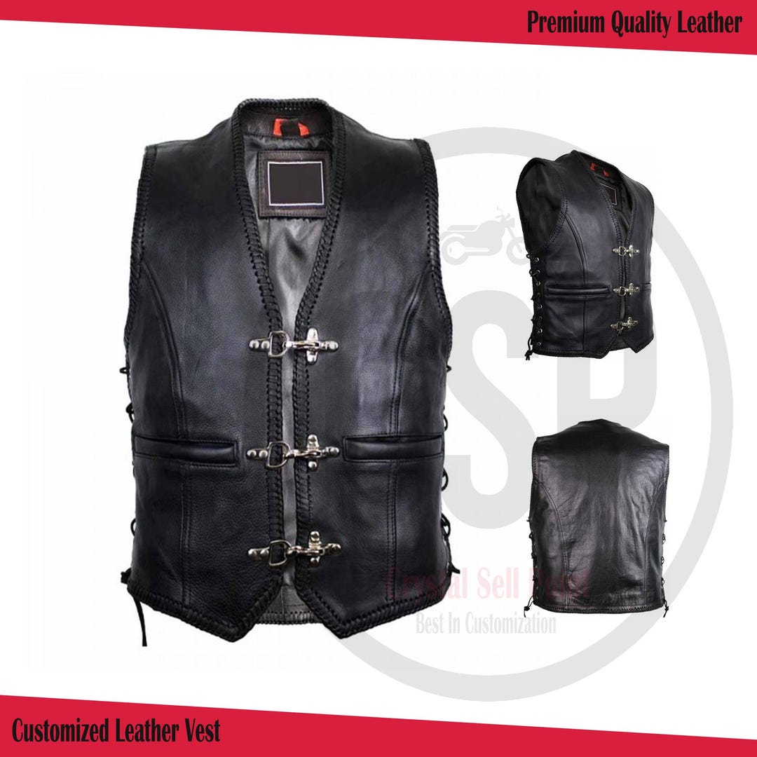 Custom Riding Vest Custom Leather Vest for Men | Handmade Cowhide Biker Vest | Western ...