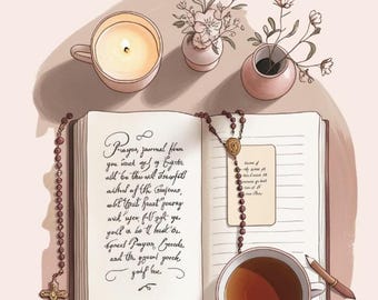 Digital Prayer Journal, Printable Christian Planner, Daily & Weekly Gratitude, Bible Study, Devotional Pages, Faith-Based PDF Download