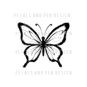 Minimalistische Line Art Schmetterling Tattoo, SVG Schmetterling Tattoo, PNG Schmetterling, Insekt Bild, Handgezeichnetes Design, Cricut, Silhouette, Tattoo