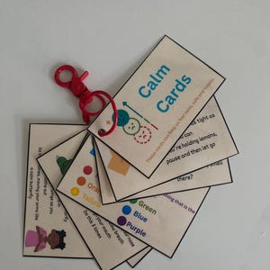 Tarjetas de calma para niños: llavero para emociones y autorregulación