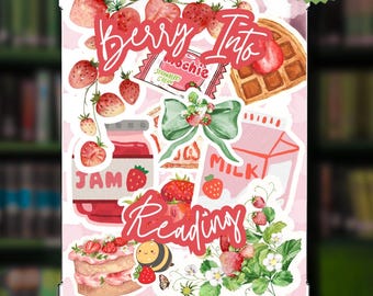 Berry Into Reading Strawberry Kindle Insert | Printable Kindle Insert For Clear Case | Digital Download |