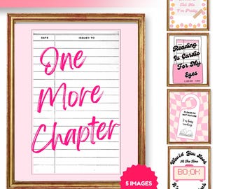Printable Bookish Wall Art Bundle | Book Lover Wall Prints Set Of 5 | Digital Download