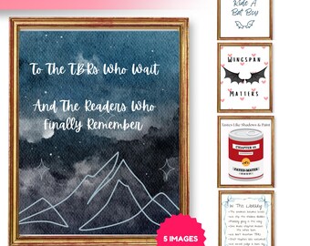 Printable ACOTAR Wall Art Bundle | Book Lover Wall Prints Set Of 5 | Digital Download