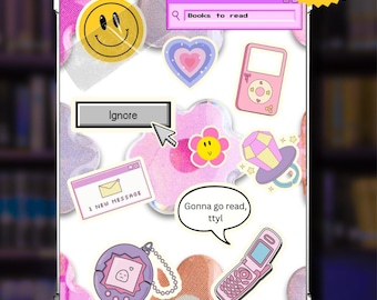 90er Jahre Kindle Einsatz | Y2K Druckbare Kindle-Einlage für Clear Case | Kindle Zubehör | Digitaler Download | Ich liebe die 90er