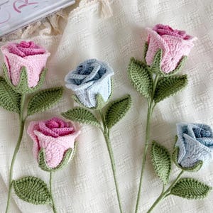 Rose Crochet Pattern Download File, Bell Rose Crochet Pattern, Flower Bouquet DIY Crochet Pattern, Flower Crochet Pattern