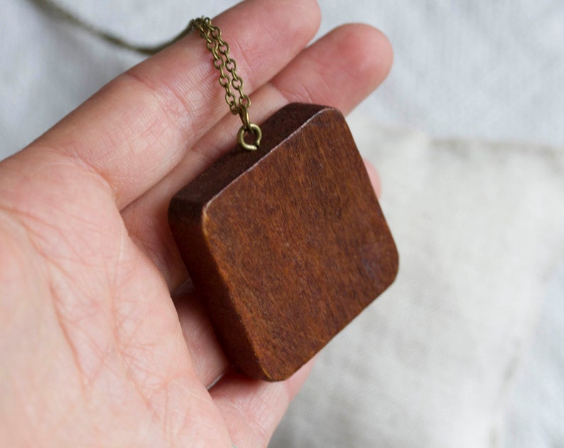 Floral embroidery necklace wooden frame necklace n075 Etsy