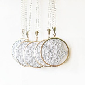 Grey lace necklaces for bridesmaids l009 image 1