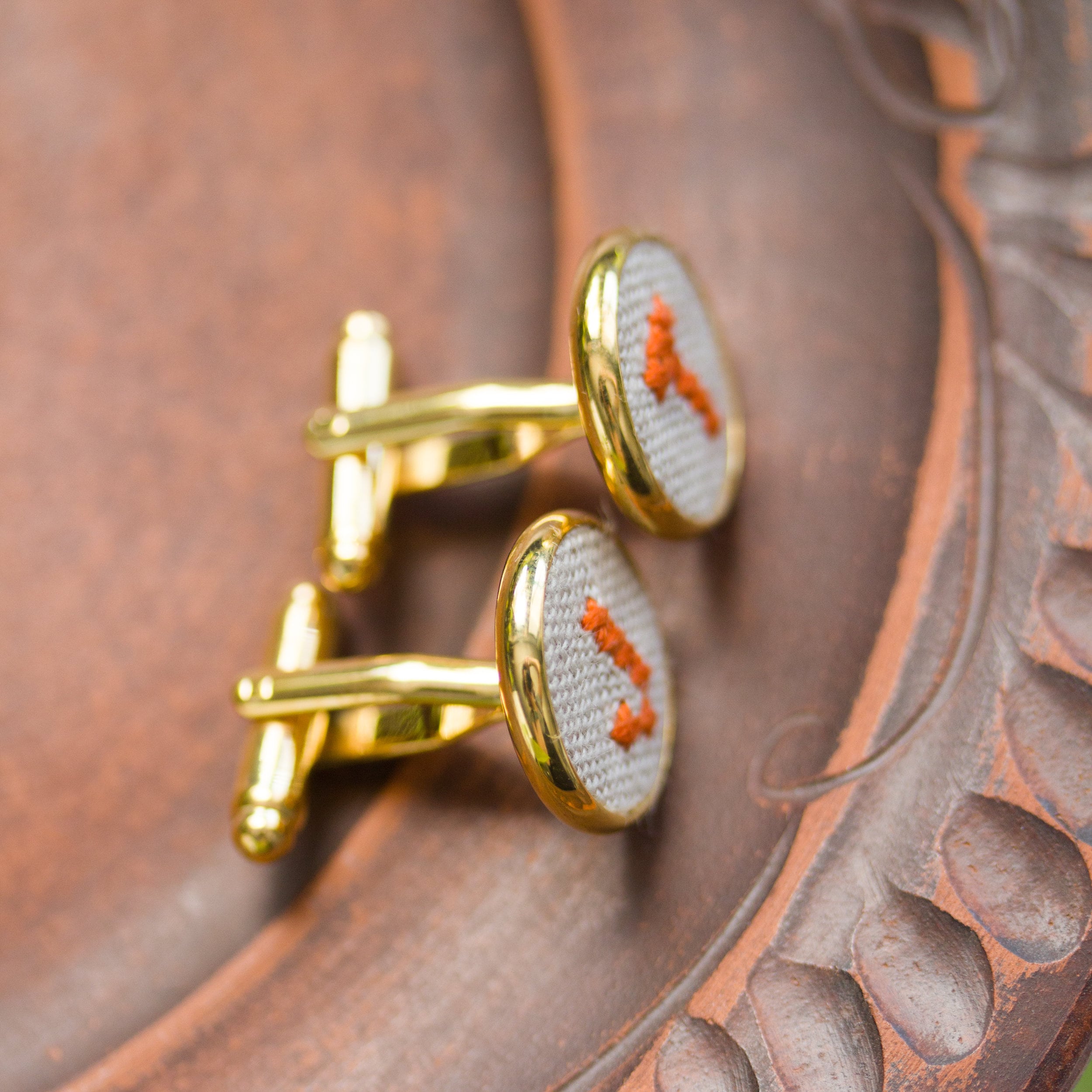 Personalized cufflinks, Initials cufflinks for groomsmen, Custom wedding cuff links - golden toned