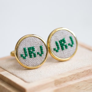 Monogrammanchetknopen, gepersonaliseerde manchetknopen voor bruidegom, bruidsjonkers, manchetknopen op maat