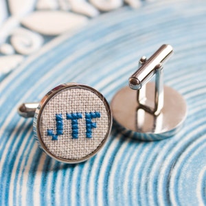 Monogram cufflinks, personalized cufflinks for groom, groomsmen, custom wedding cufflinks image 2