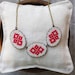 Cross stitch necklace - casual textile necklace n010 