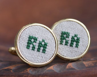 Monogram cufflinks, personalized cufflinks for groom, groomsmen, custom wedding cufflinks