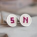 Personalized cufflinks, Initials cufflinks for groomsmen, Custom wedding cuff links - customizable color 