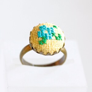 Violet ring, cross stitch romantic ring, r004 image 7