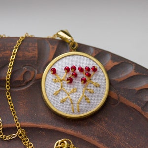 Braille necklace, Beaded embroidered braille word, customizable necklace image 3