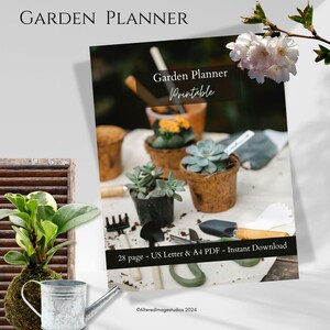 Agenda de jardin à imprimer, journal de jardin, agenda de plantes, organisateur de jardin, journal de bord de jardin, enregistreur de plantes, format A5, lettre A5 US, imprimable