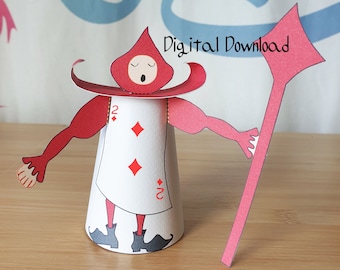Decorazione Alice nel Paese delle Meraviglie, modello di biglietto da 4,7" con motivo unico, diamante n. 2, Tea Party del Cappellaio Matto, bomboniere, Og