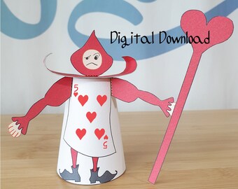 Decorazione Alice nel Paese delle Meraviglie, modello di biglietto da 4,7" con motivo unico, cuore n. 5, festa del tè del Cappellaio Matto, bomboniere, Og