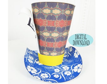 Decorazione Alice nel Paese delle Meraviglie, modello mini cappello a cilindro da 7,6 cm Cappellaio Matto con motivo unico, orientale, tea party, bomboniera, Zh1A