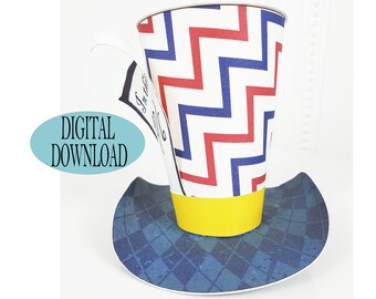 Modello per mini cappello a cilindro del Cappellaio Matto: Tea Party di Alice nel Paese delle Meraviglie (download digitale)