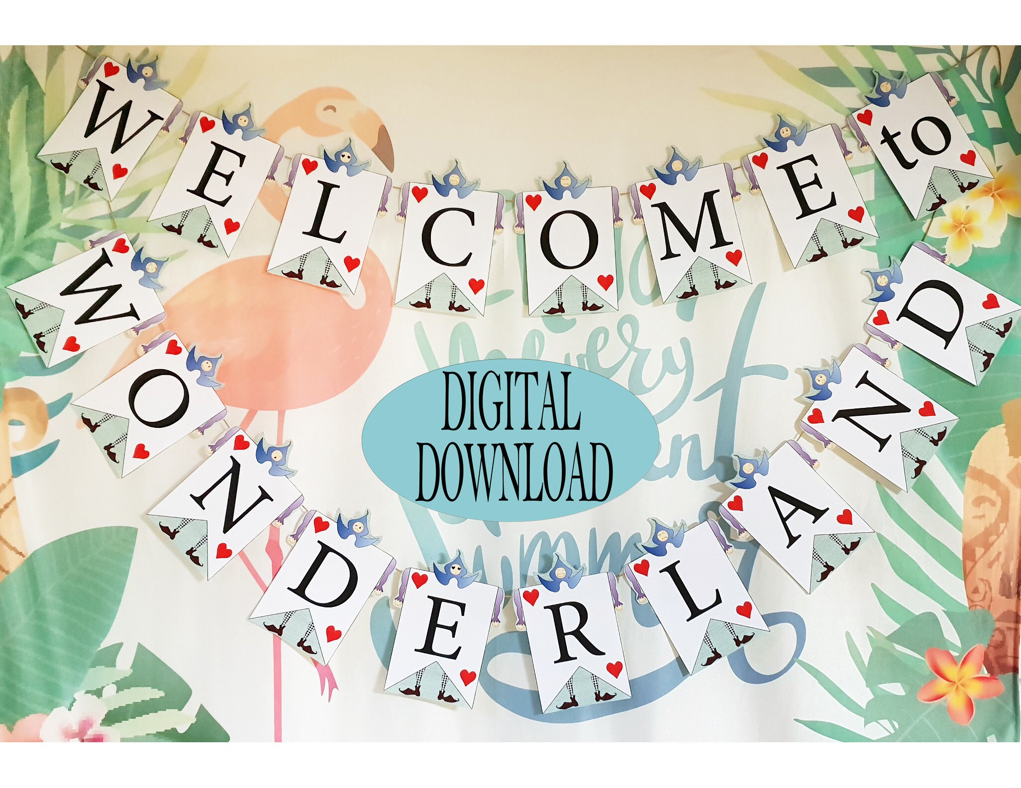 alice in wonderland decoration, printable png for cricut, pdf