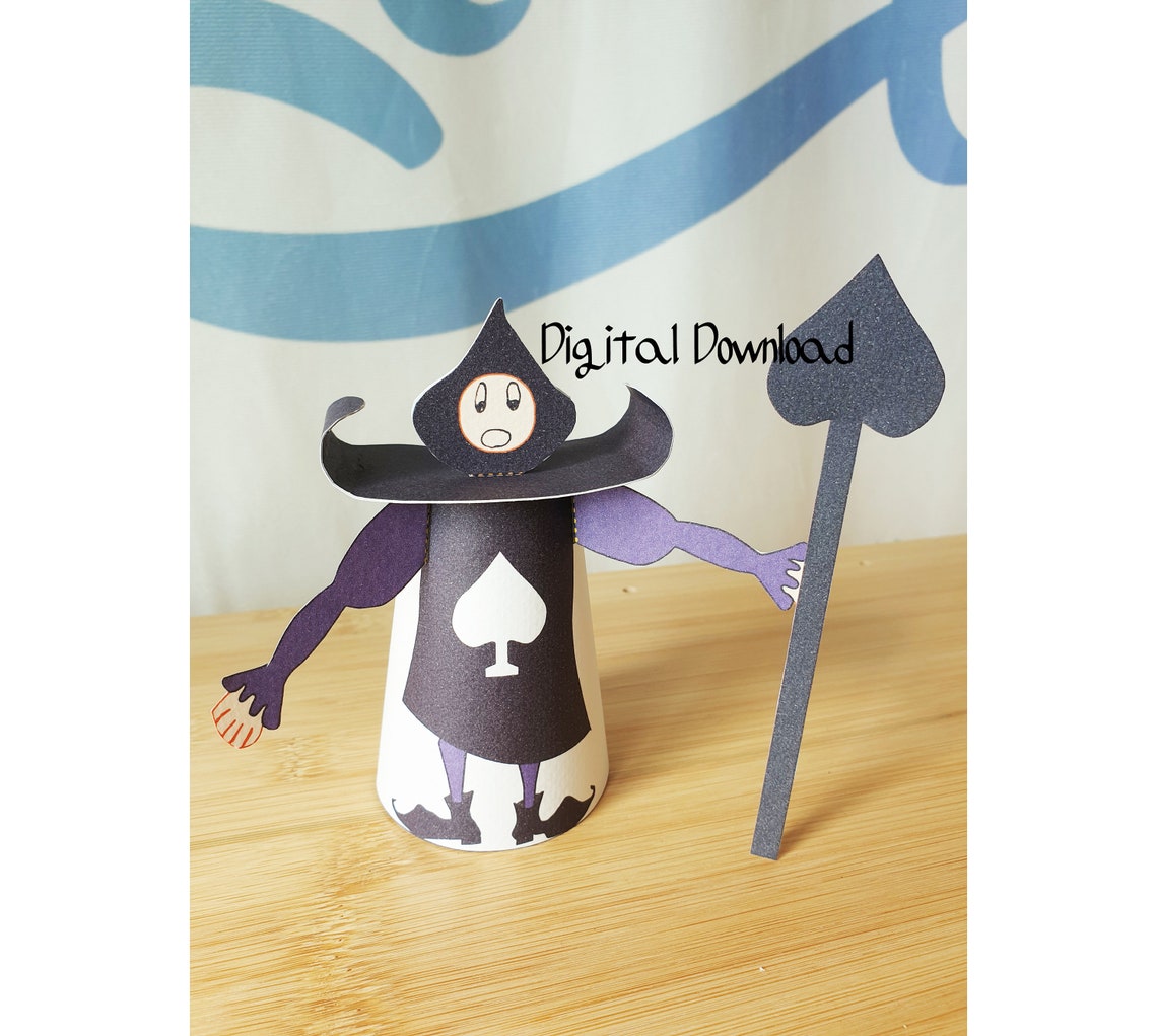 Alice in Wonderland Decoration Card Soldier Black Spade Etsy