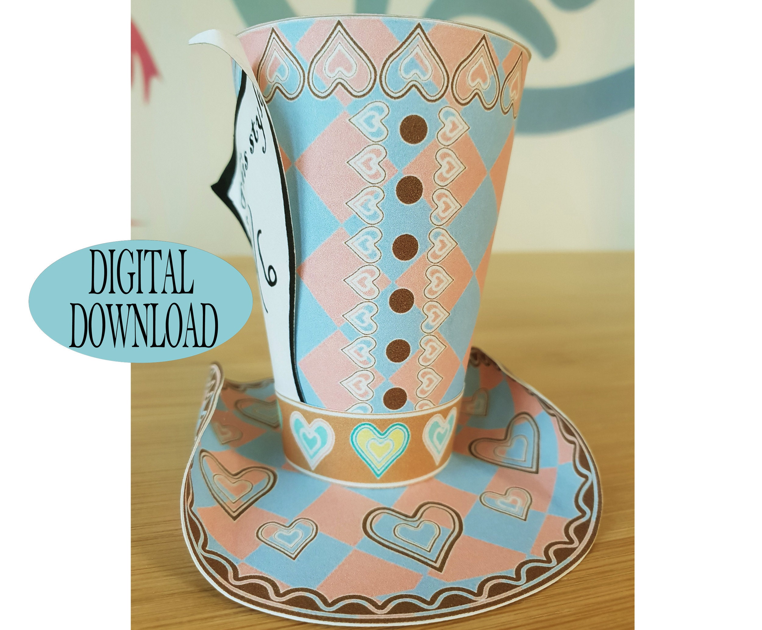 Alice in Wonderland Decoration Mad Hatter Hat Printable Mini | Etsy