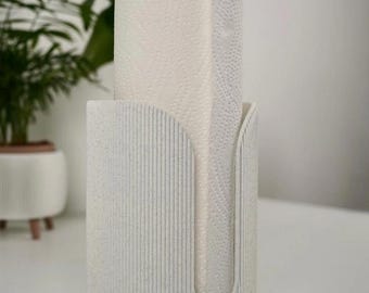 THALOR Minimalist Tissue Holder, Modern Paper Towel Holder, Kitchen Counter Organizer, Ribbed Design