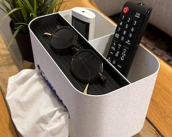 Vardagsrumsorganisatör – Minimalistisk fjärrkontroll och servetthållare | Modern heminredning
