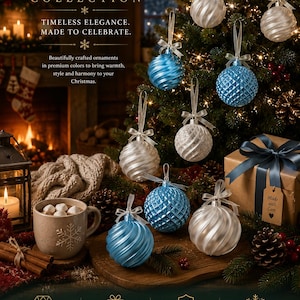 Enfeites de Natal | Decorações minimalistas para árvore de Natal (conjunto de 8, 16 ou 24) imagem 1