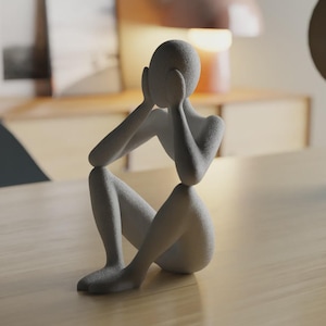 Celestial Resonance: Embrace of the Unseen, Abstract Human Form Sculpture image 1