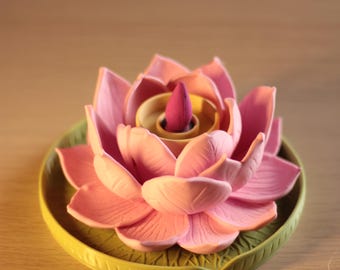 3 in 1 Lotus Incense Holder, Meditation Zen Home Gift