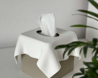 SCULPTIS Överdrag till näsduksask – Modern näsdukshållare, minimalistisk heminredning, badrumsorganisatör