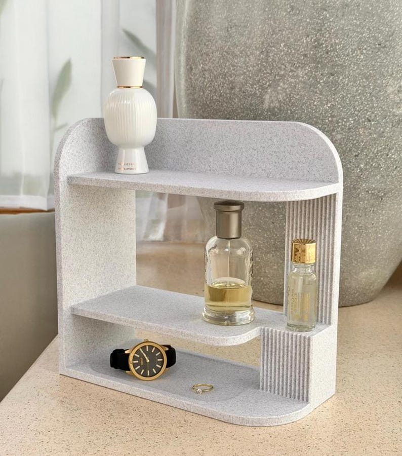 PERFIS CORNER Perfume Shelf, Bathroom Counter Shelf, Skincare Storage, Jewelry Display image 3