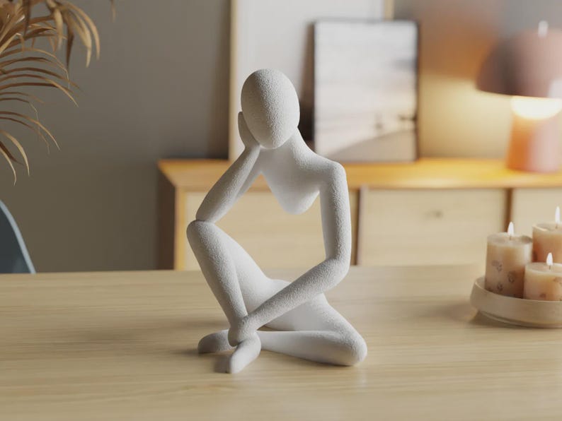Celestial Resonance: Unseen Dimensions, Abstract Human Sculpture, Modern Minimalist Statue, Contemporary Home Decor image 4