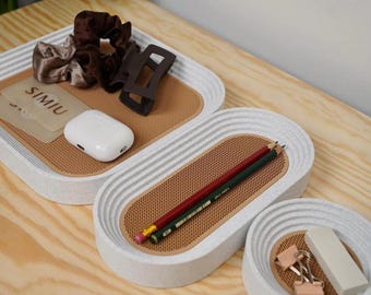 Bandejas de almacenamiento minimalistas STEPPIA, juego moderno de organizadores para escritorio y hogar (3)
