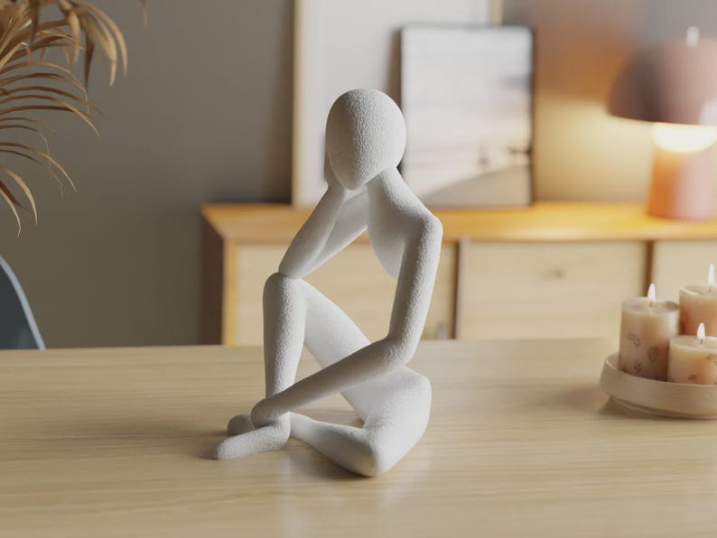 Celestial Resonance: Unseen Dimensions, Abstract Human Sculpture, Modern Minimalist Statue, Contemporary Home Decor image 3