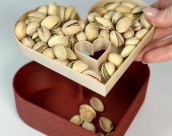 Heart Pistachio Bowl, Snack Dish with Heart Center, Nut Holder,Minimalist Home Decor