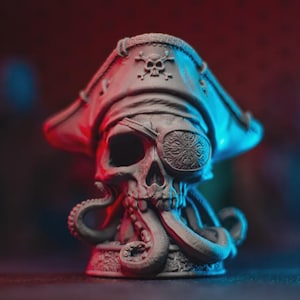 3D Printed Kraken Pirate Skull