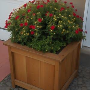 Farmhouse Planter Box Plans - Fence Picket Flower Box – Cedar Garden Box – Outdoor Rustic Plan – Easy Woodworking - Rustic Flower Box