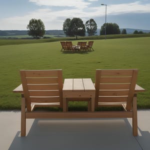 2 seat bench with middle tablebuild plans,printable plans for two seat bench with middle table,Backyard Bench DIY,Double Bench with Table