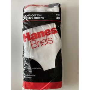 Hanes Vintage Uomo - Slip Tighty Whites Con Riga Rossa - Taglia 36 - Nuovo Con Etichetta