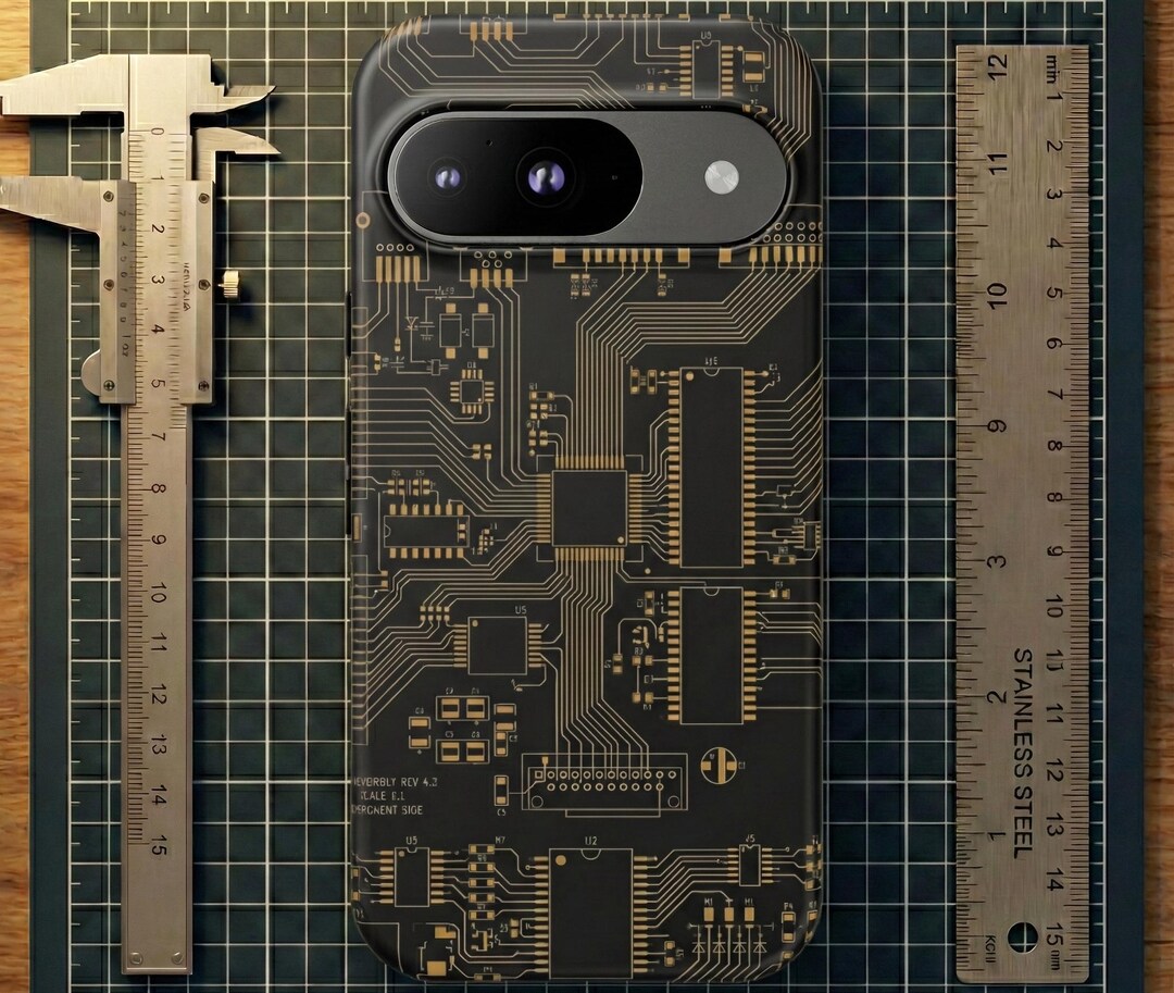 Techy Computer Board The Black Board for Android, Vintage Circuit Board Case, Retro ...