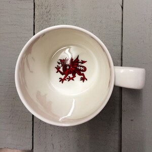 Welsh Gwlad bone china mug with red dragon illustration image 2