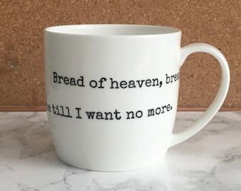 Welsh-  Bread of Heaven-bone china mug- Welsh language gift